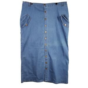 Vintage‎ Betsy Size 21 Denim Midi Skirt Jean Western Y2K Indie Festival Hippie